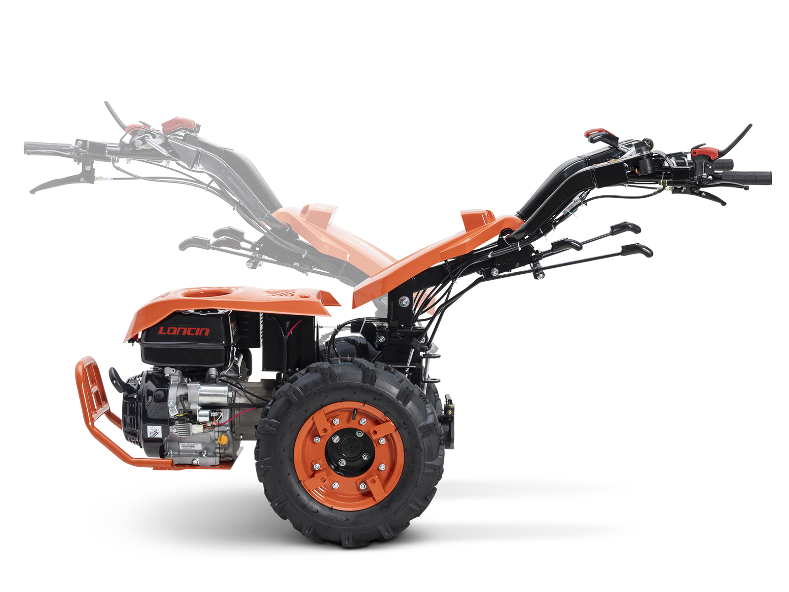 Vendbar tohjulet traktor 420cc